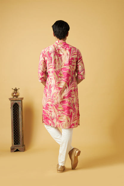 Pink Stylish Floral print Kurta
