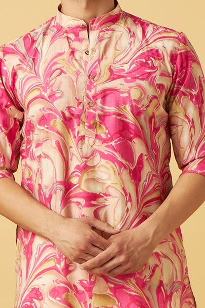 Pink Stylish Floral print Kurta