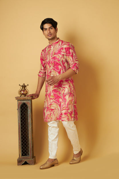 Pink Stylish Floral print Kurta