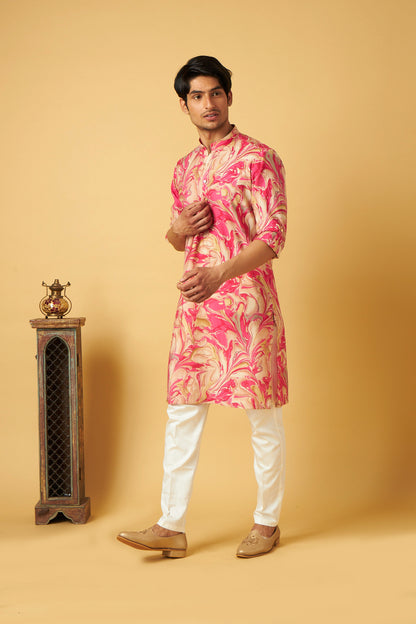 Pink Stylish Floral print Kurta