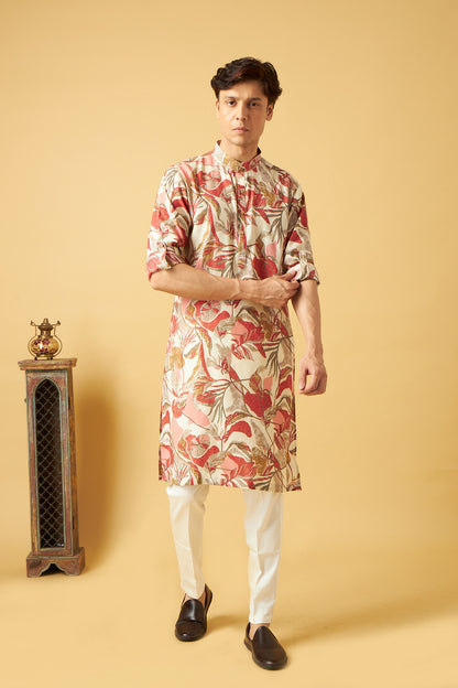 Floral Print Kurta for men