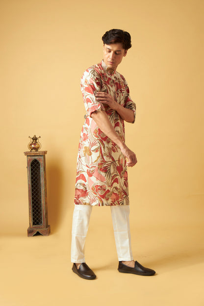 Floral Print Kurta for men