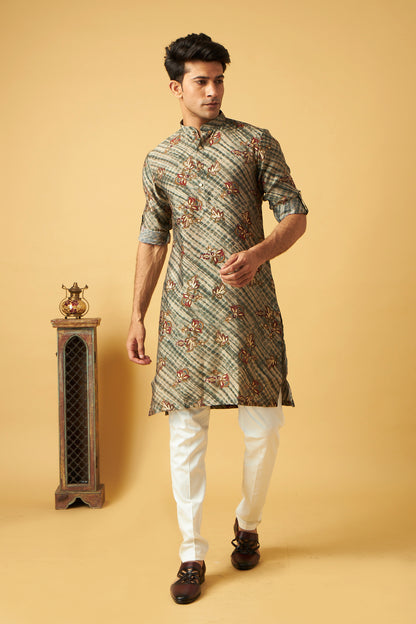 Classic Floral Print Kurta