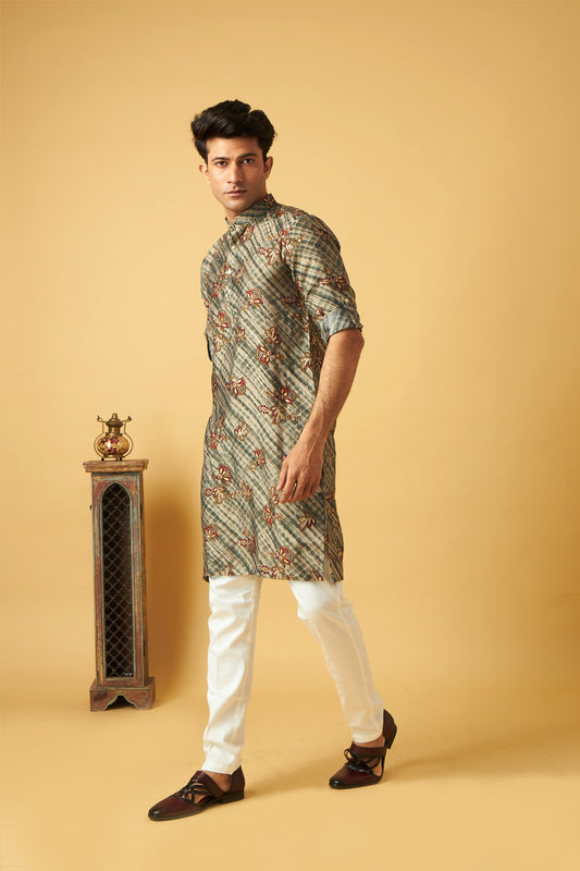 Classic Floral Print Kurta