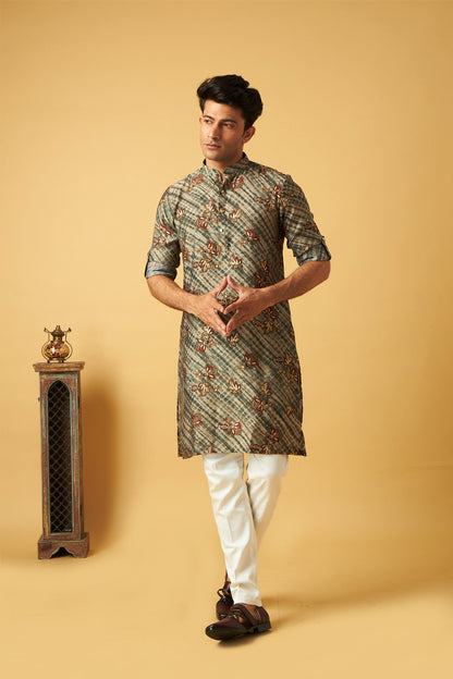 Classic Floral Print Kurta