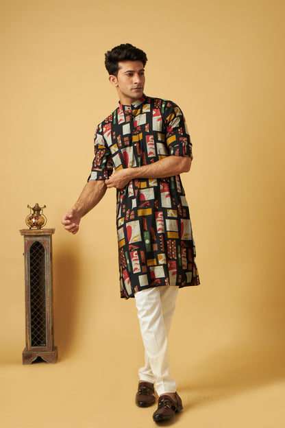 Black Designer Kurta For Men