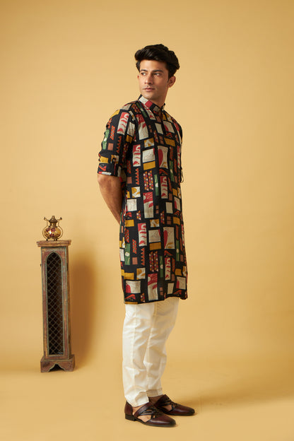 Black Designer Kurta For Men