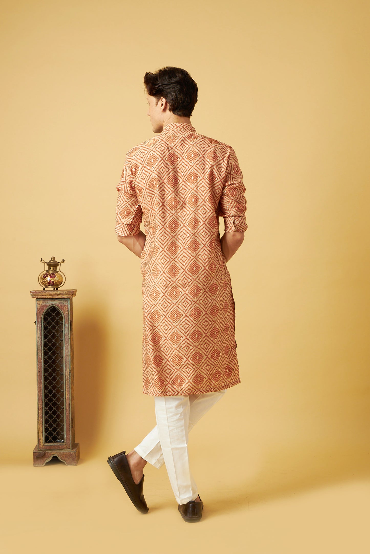 Badge Design Printed Kurta for Men