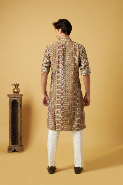 Brown Kurta Set With Unique Design Print