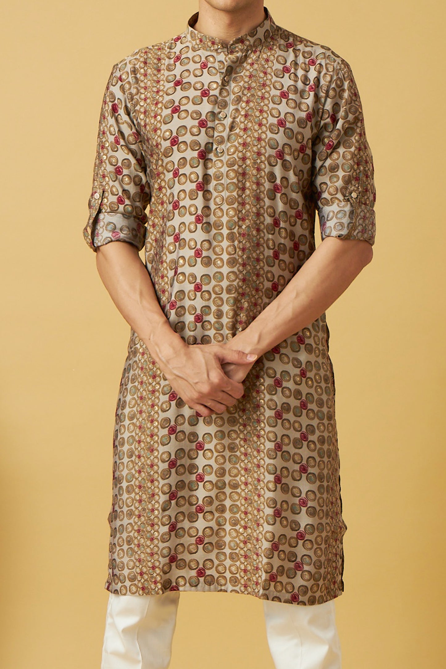 Brown Kurta Set With Unique Design Print