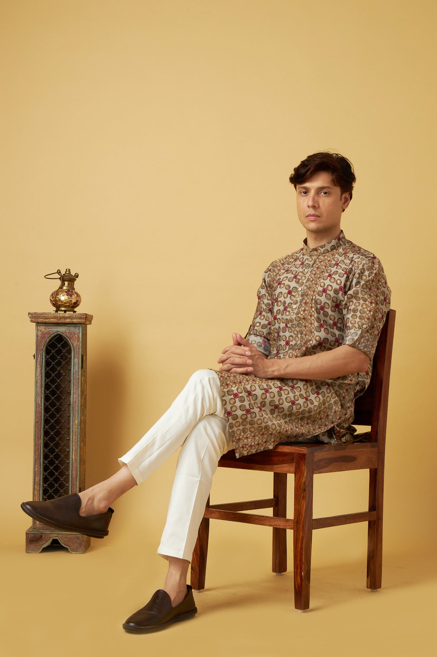Brown Kurta Set With Unique Design Print