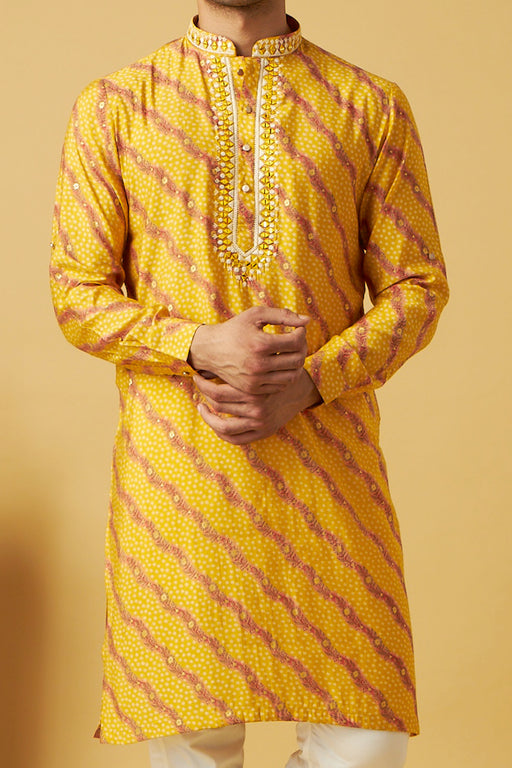 Yellow Bandhani Kurta set