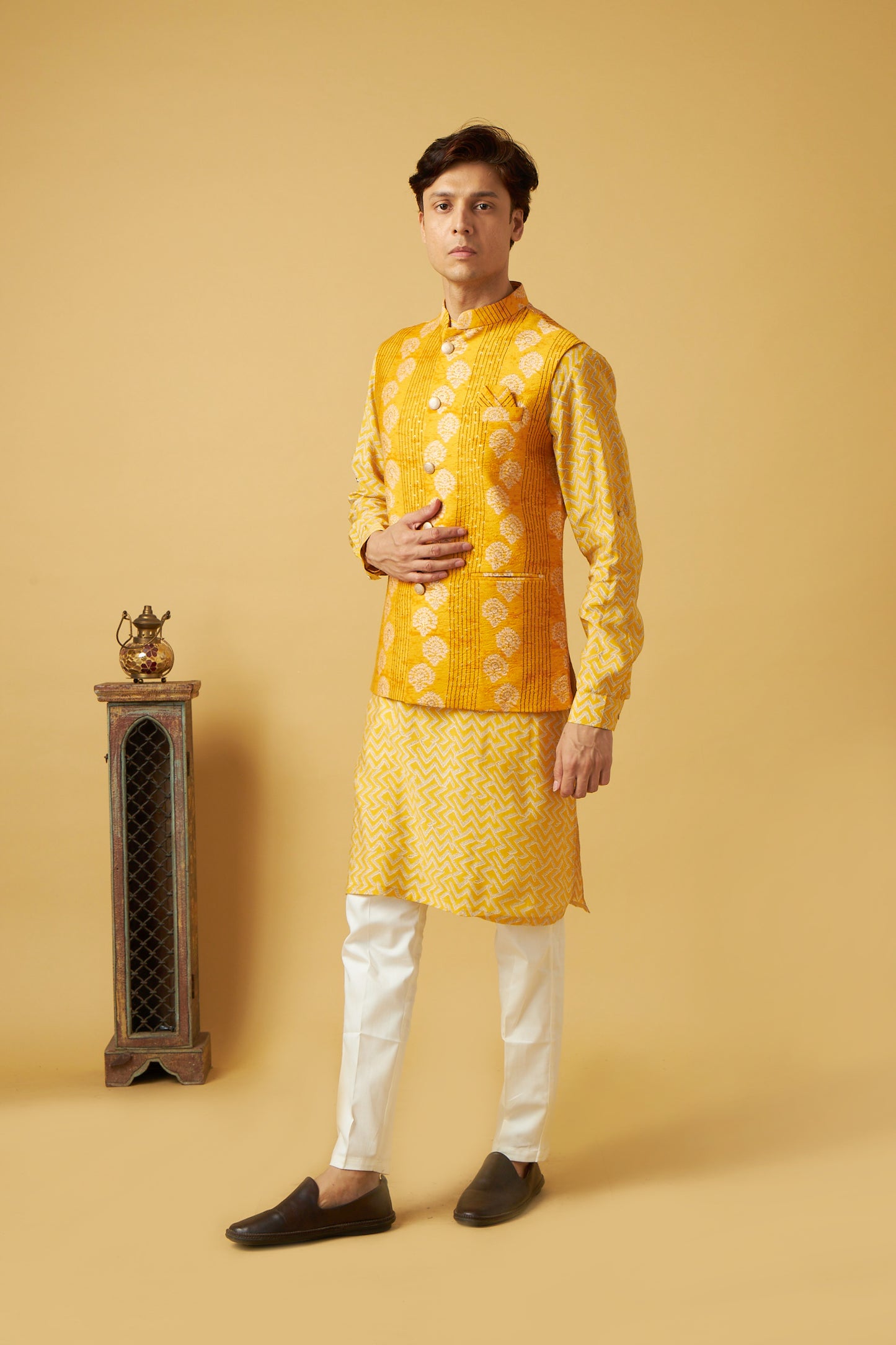 Classic Yellow Jacket Kurta